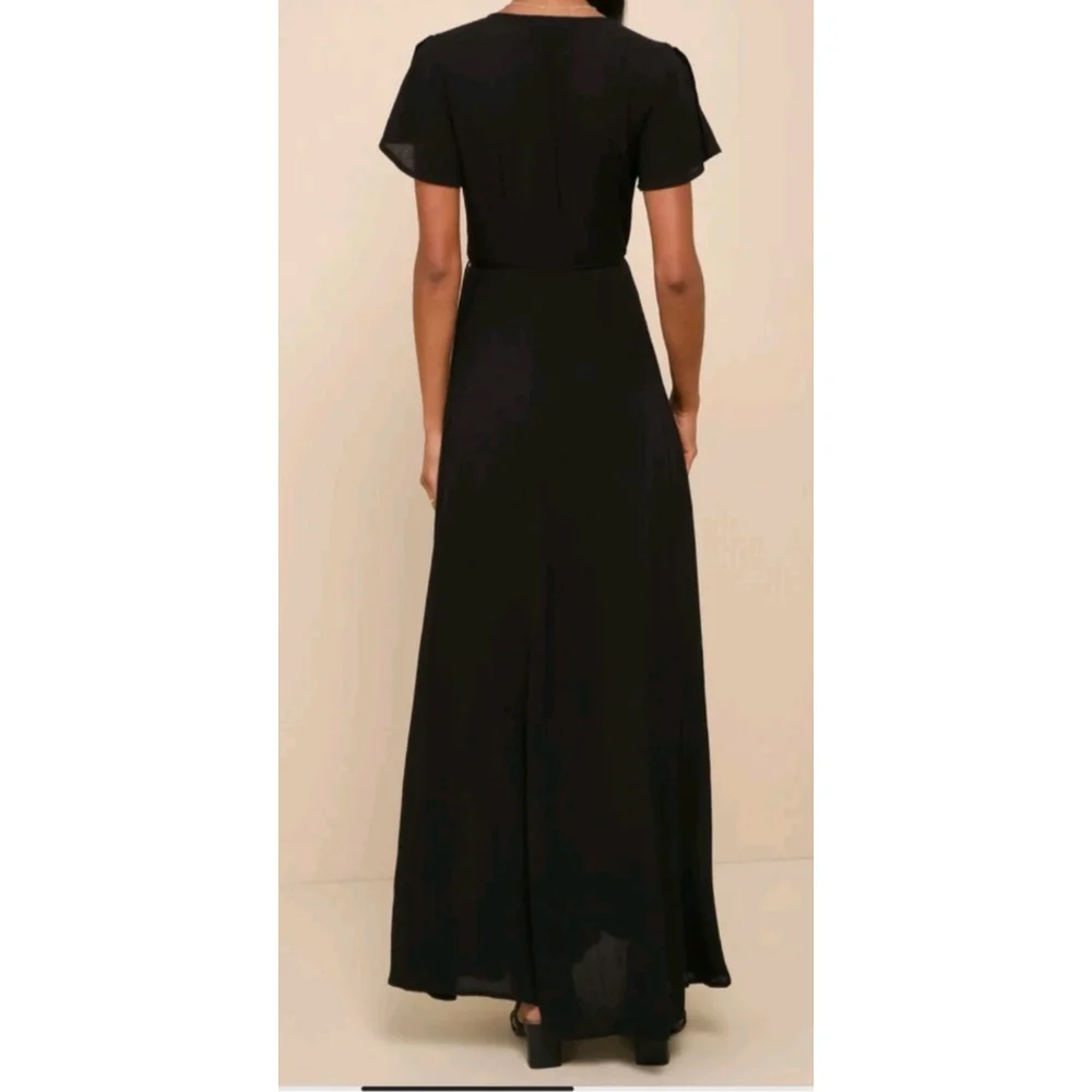 Lulus Dress‎ Size X-Small Black Wrap Maxi Heart of Marigold Lightweight